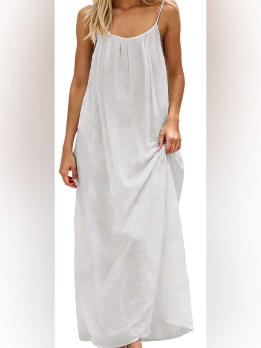 Off White Textured Maxi Dress